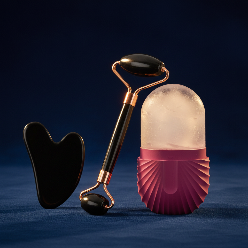LumeWell Gua Sha Facial Roller & Ice Globe Set โ 3-Piece