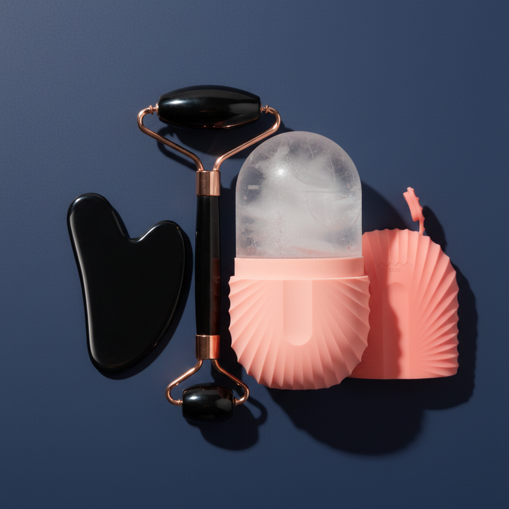 Rose Quartz Gua Sha Facial Roller Ice Globe Set — LumeWell