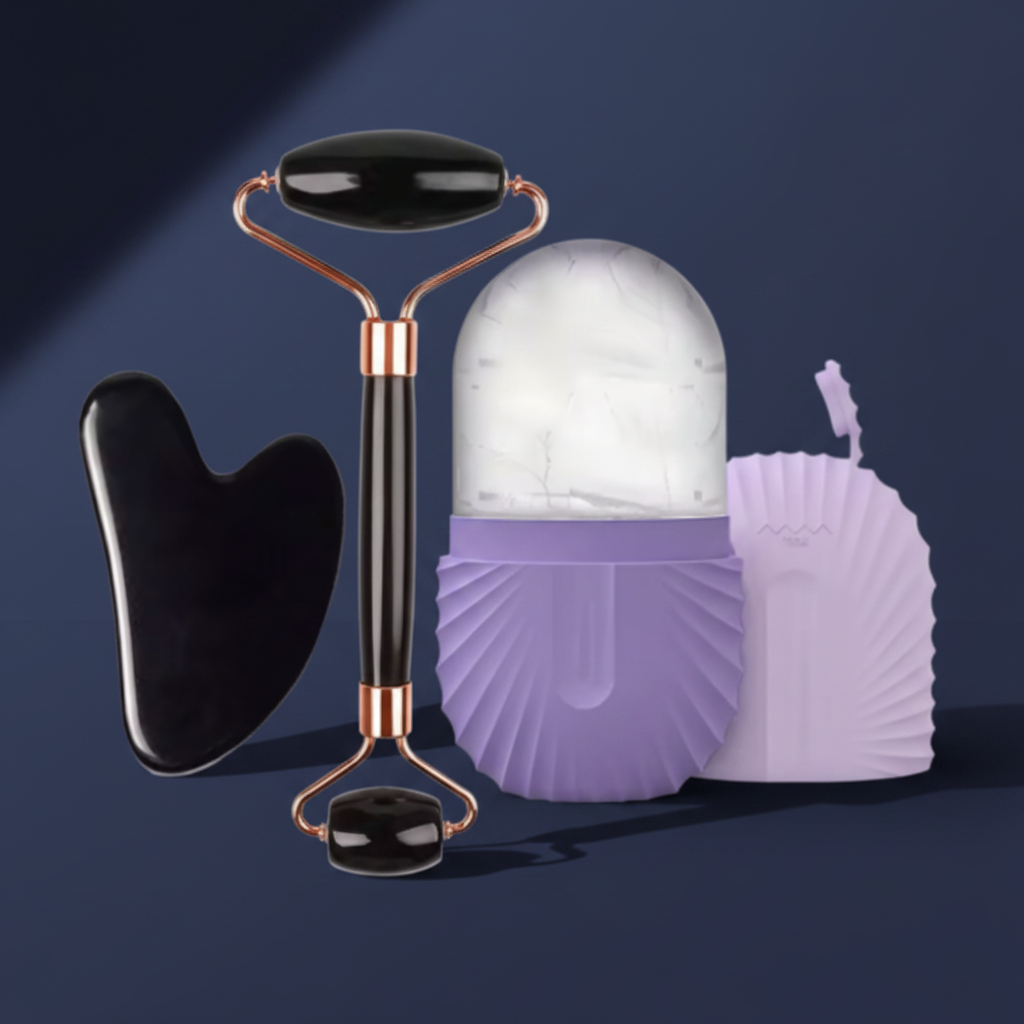 Amethyst Gua Sha Facial Roller Ice Globe Set — LumeWell